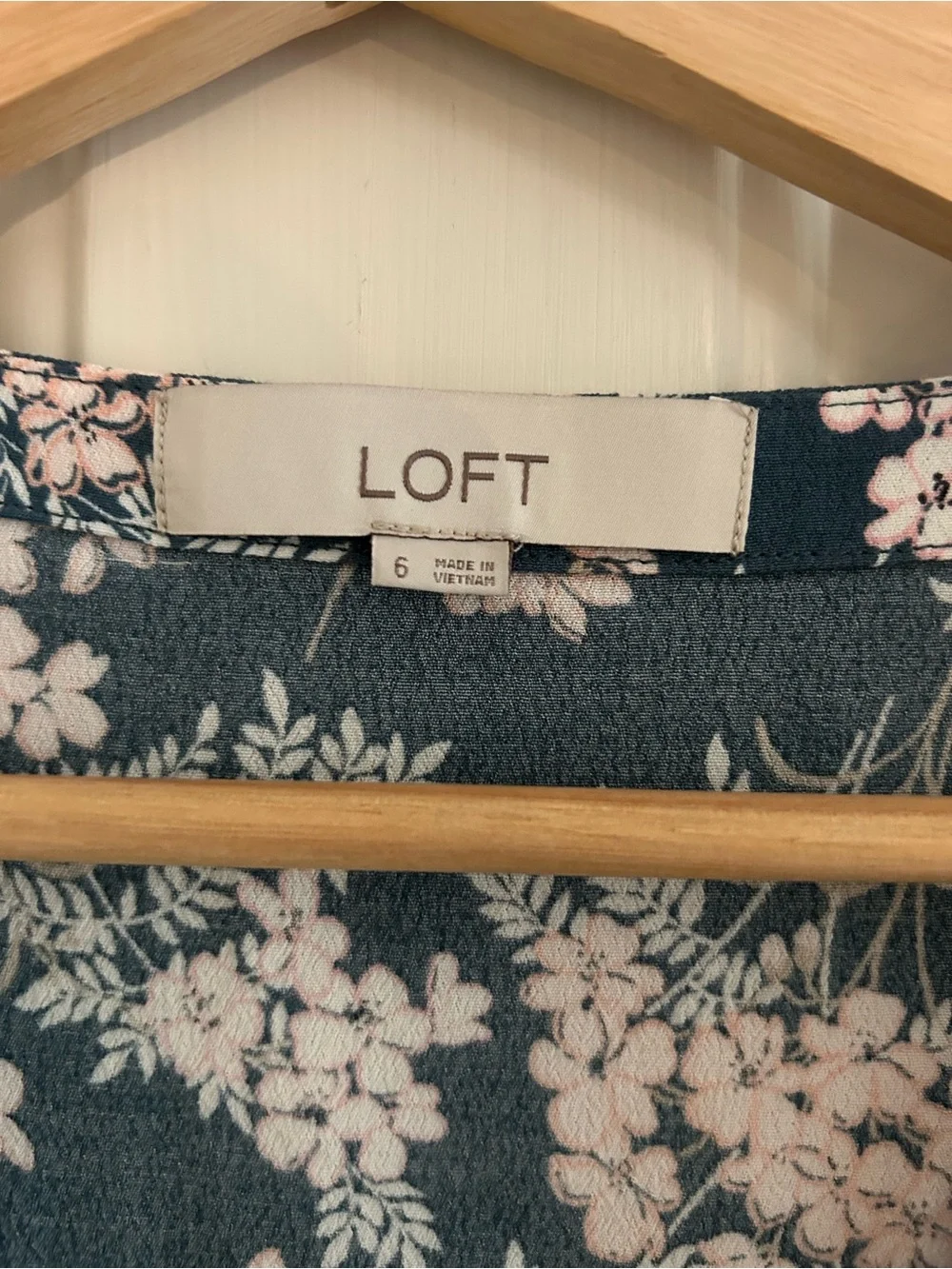 LOFT Teal Blue Floral Mini Dress - Picture 2 of 4